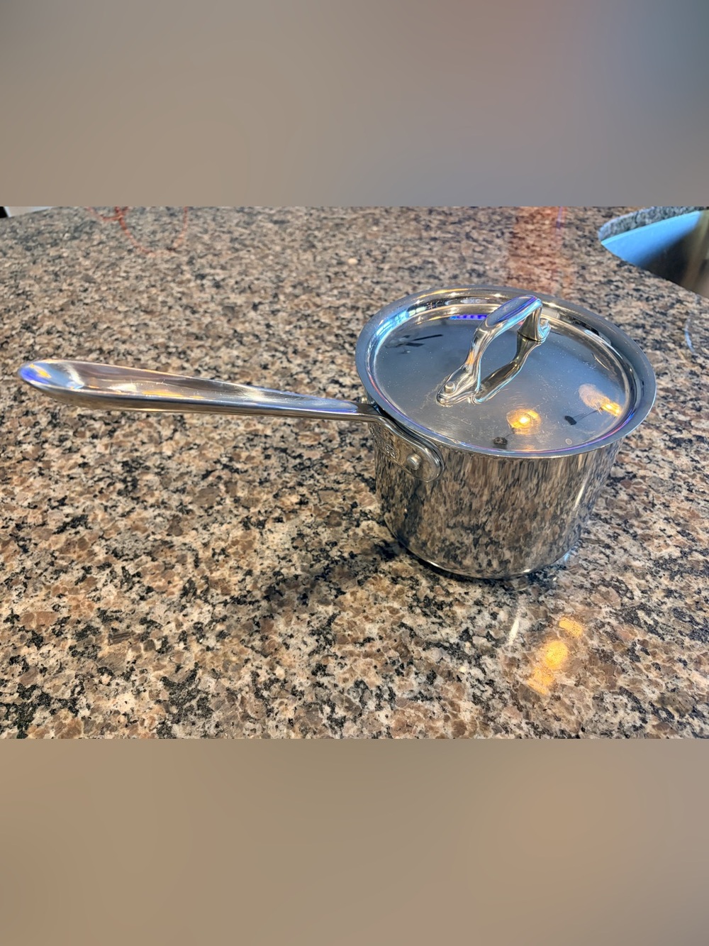 All Clad 2 qt Saucepan with Lid - Silver